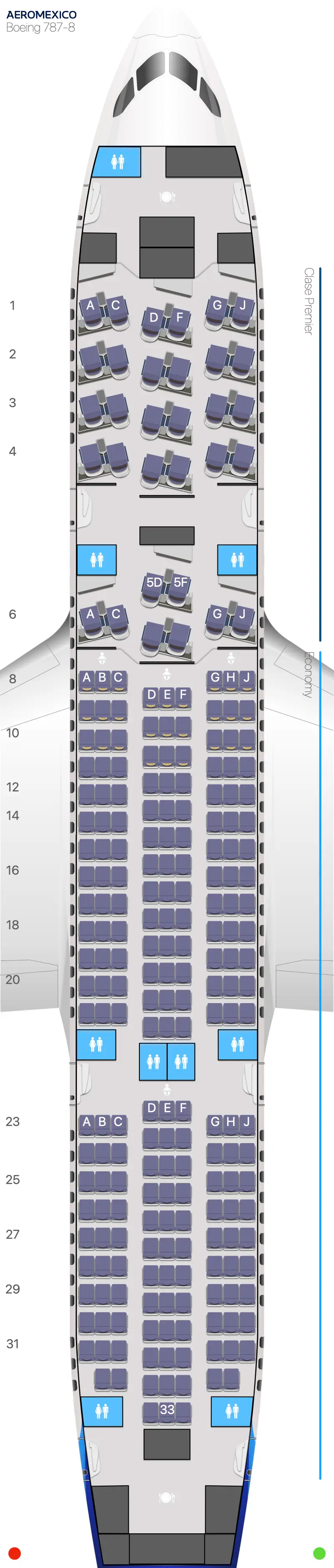 Boeing 787-8 Dreamliner cabin